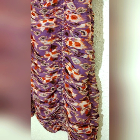 Zara Purple And Burgundy Ruched Sides Mini Dress - Picture 8 of 13